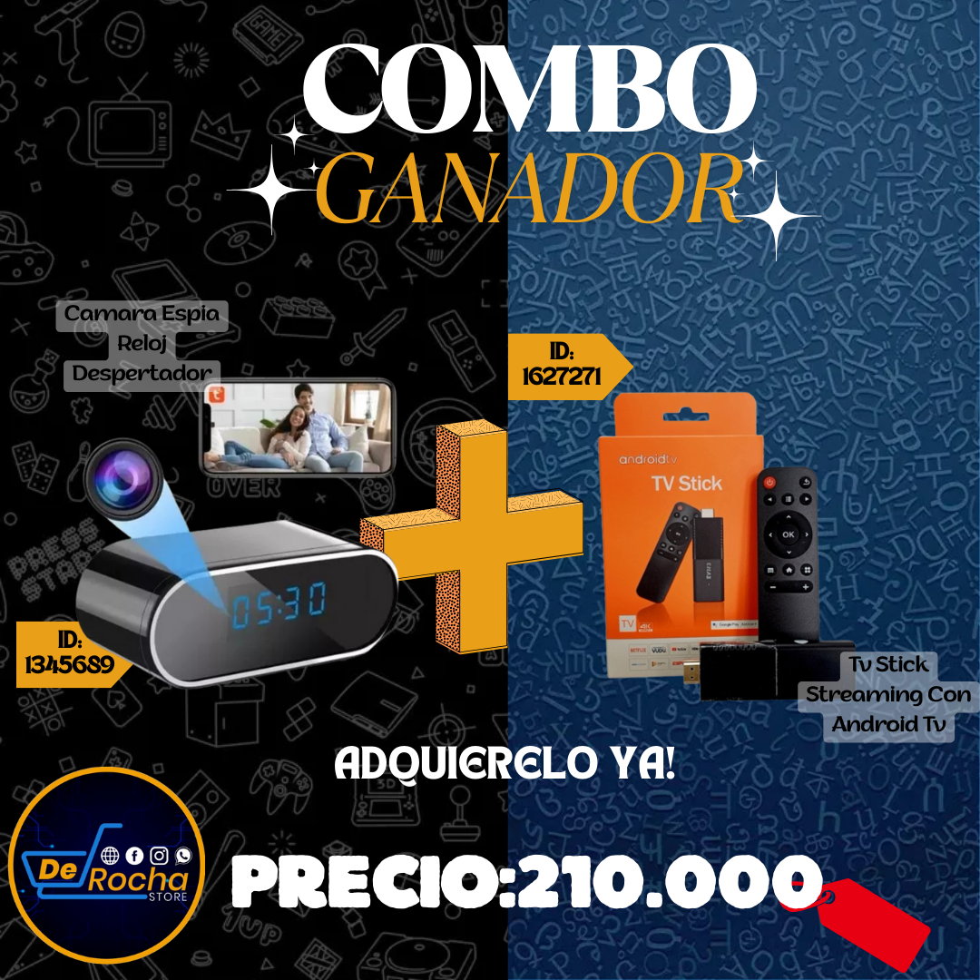 combo tv stick+camara despertador